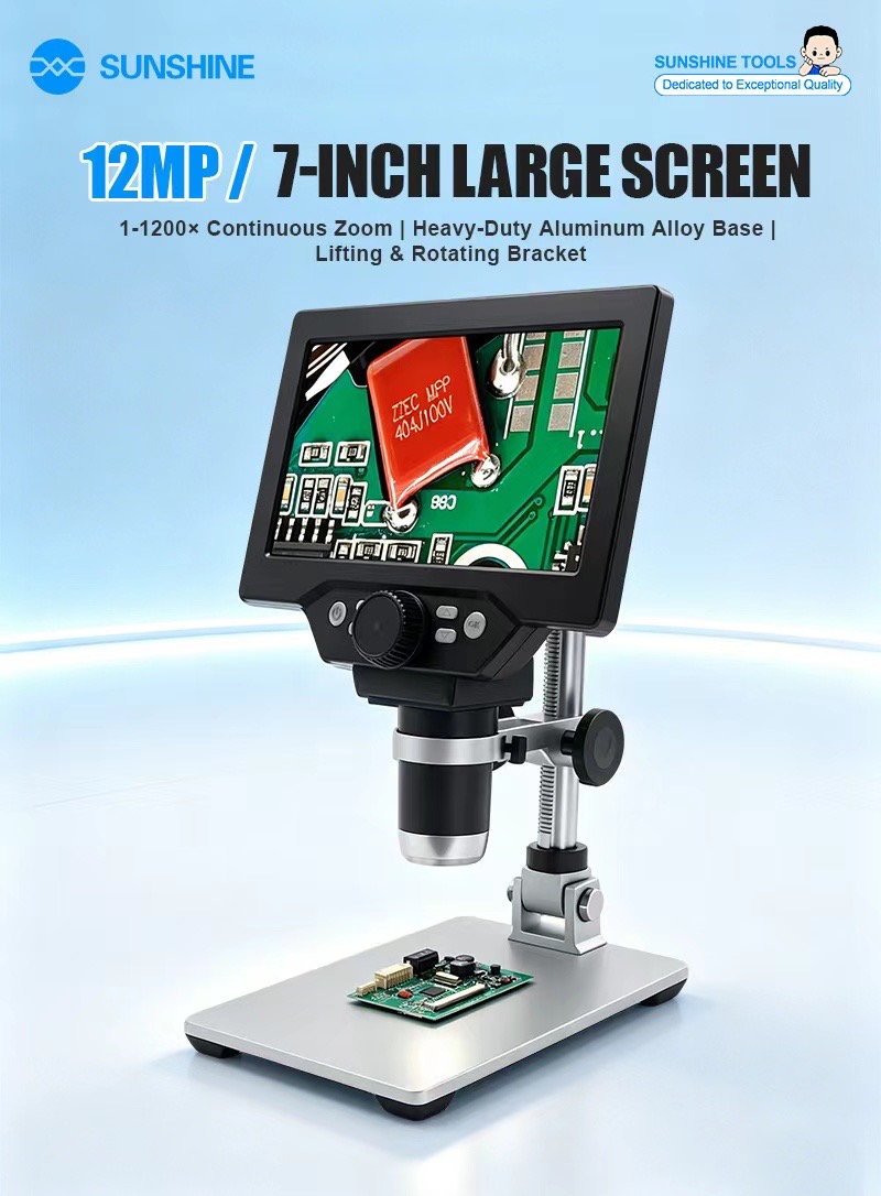 Digital microscope used for close inspection of electronic components